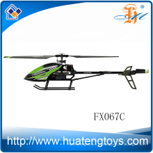 2.4Ghz helicóptero ao ar livre de rc de lâmina única flybarless 4ch Feilun FX067C helicóptero de controle remoto de 6 eixos gyro